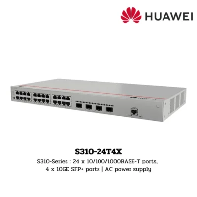 (S310-24T4X) Huawei S310-Series : 24 x 10/100/1000BASE-T ports, 4 x 10GE SFP+ ports | AC power supply