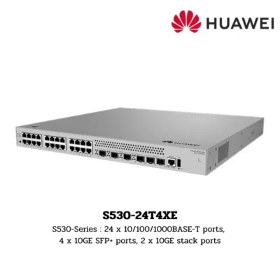 (S530-24T4XE) Huawei S530-Series : 24 x 10/100/1000BASE-T ports, 4 x 10GE SFP+ ports, 2 x 10GE stack ports
