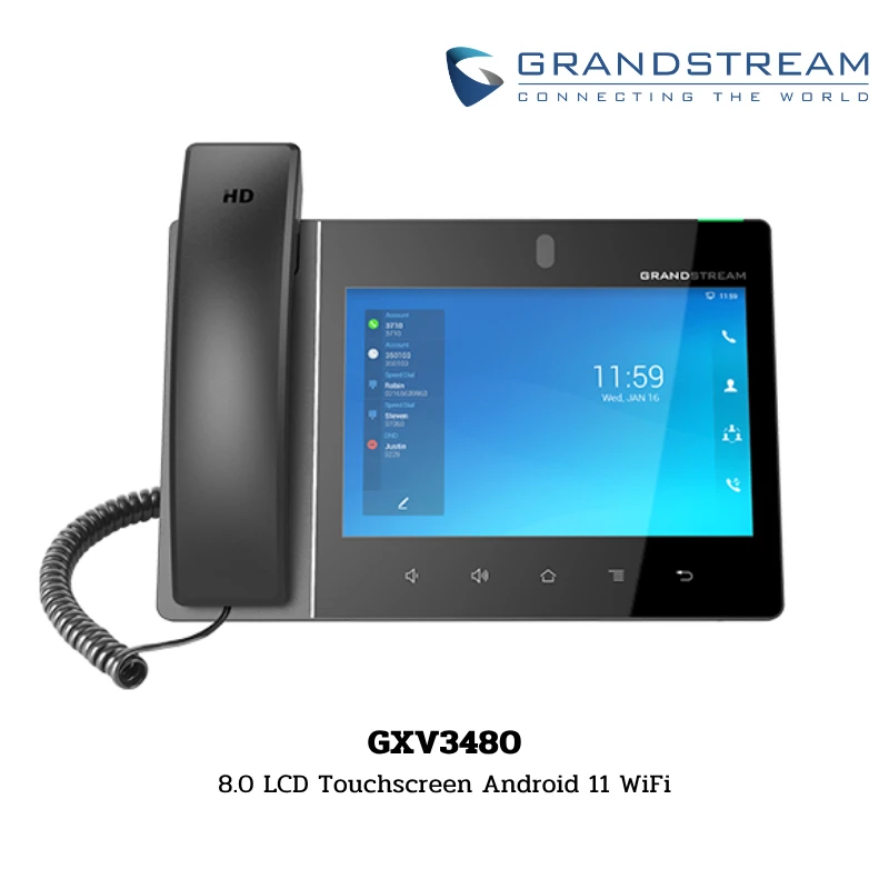 GrandStream IP Phone รุ่น GXV3480 8.0 LCD Touchscreen Android 11 WiFi