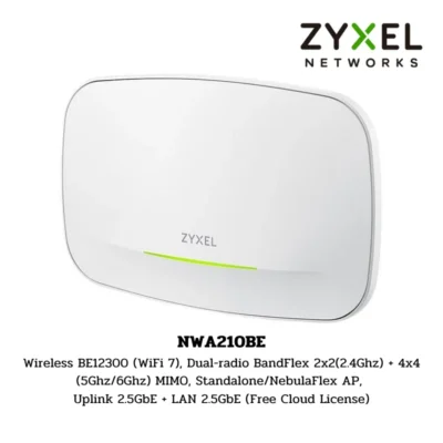 (NWA210BE) ZYXEL Access Point BE12300 6-Stream WiFi 7 Dual-Radio NebulaFlex Access Point
