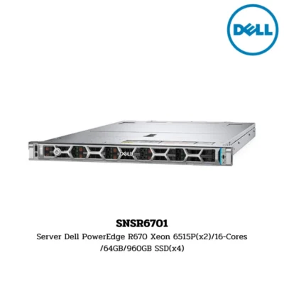 (SNSR6701) Server Dell PowerEdge R670 Xeon 6515P(x2)/16-Cores/64GB/960GB SSD(x4)