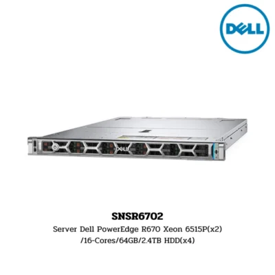 (SNSR6702) Server Dell PowerEdge R670 Xeon 6515P(x2)/16-Cores/64GB/2.4TB HDD(x4)
