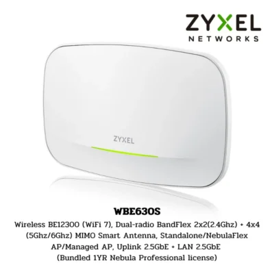 (WBE630S) ZYXEL Access Point Wireless BE12300 6-Stream WiFi 7 Dual-Radio NebulaFlex Pro Access Point