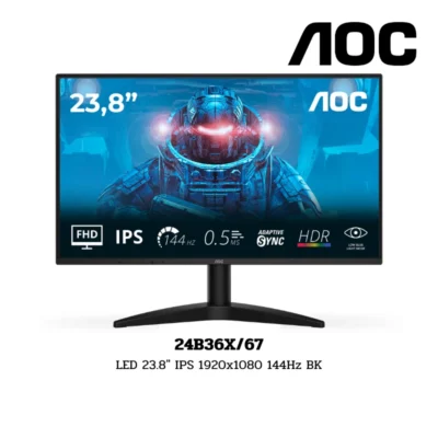 Monitor AOC LED 23.8" IPS 1920x1080 144Hz BK (24B36X/67)