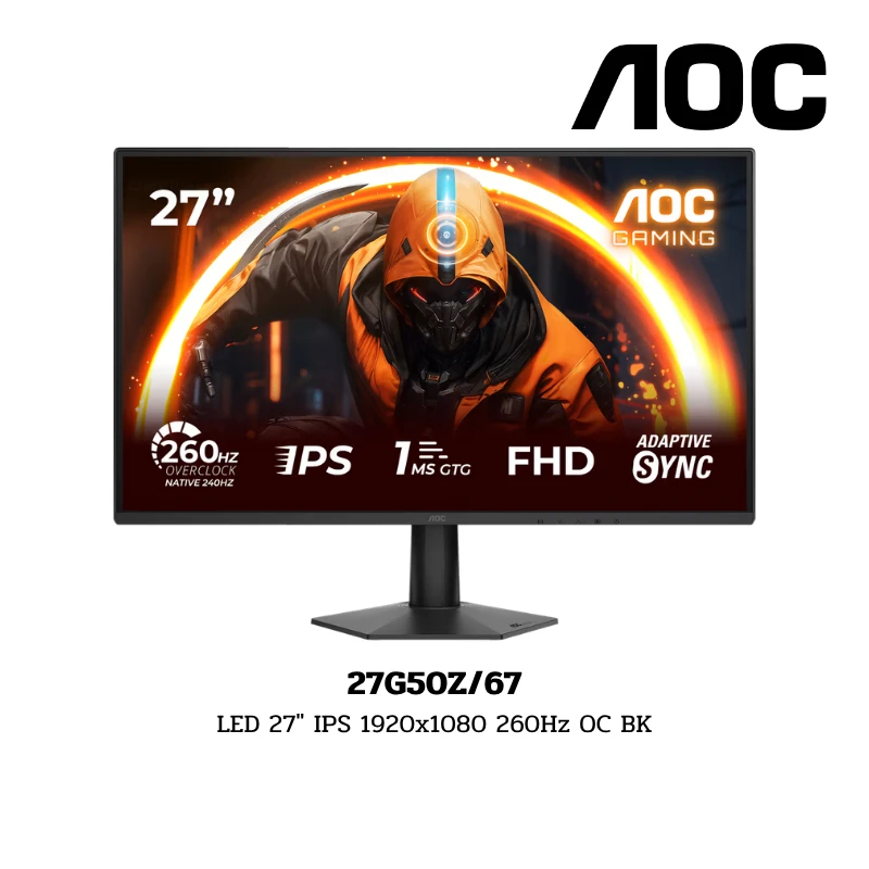 Monitor AOC LED 27" IPS 1920x1080 260Hz OC BK (27G50Z/67)