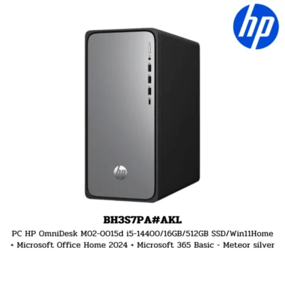 PC HP OmniDesk M02-0015d i5-14400/16GB/512GB SSD/Win11Home + Microsoft Office Home 2024 + Microsoft 365 Basic - Meteor silver (BH3S7PA#AKL)