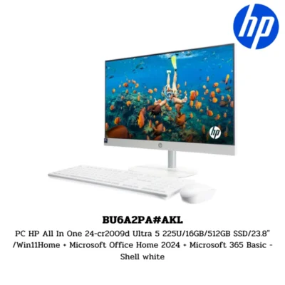 PC HP All In One 24-cr2009d Ultra 5 225U/16GB/512GB SSD/23.8" /Win11Home + Microsoft Office Home 2024 + Microsoft 365 Basic - Shell white (BU6A2PA#AKL)
