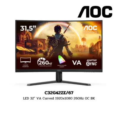 Monitor AOC LED 31.5" VA Curved 1920x1080 260Hz OC BK (C32G42ZE/67)