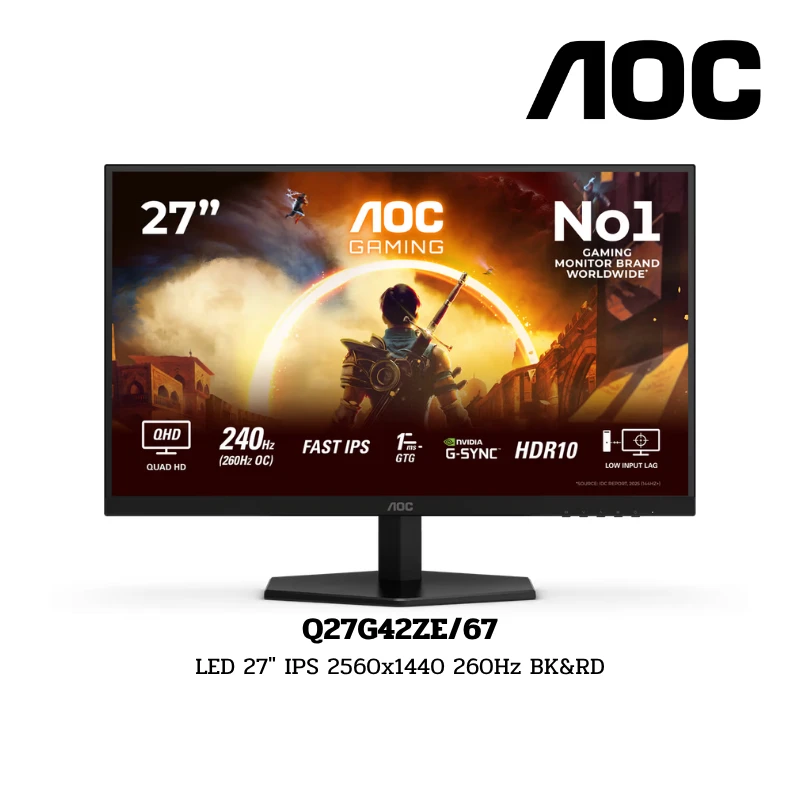 Monitor AOC LED 27" IPS 2560x1440 260Hz BK&RD (Q27G42ZE/67)
