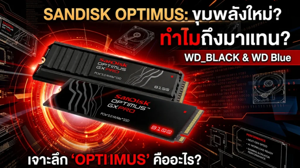 SanDisk Optimus คืออะไร? 3 ไลน์หลักมีอะไรบ้าง ทำไมถึงมาแทน WD_BLACK และ WD Blue