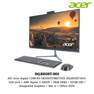 PC AIO Acer Aspire C24B-R3-54016GT23Mi/T001 (DQ.BXGST.001) 23.8 inch / AMD Ryzen 3 5400U / 16GB DDR4 / 512GB SSD / Integrated Graphics / Win 11 / Office 2024