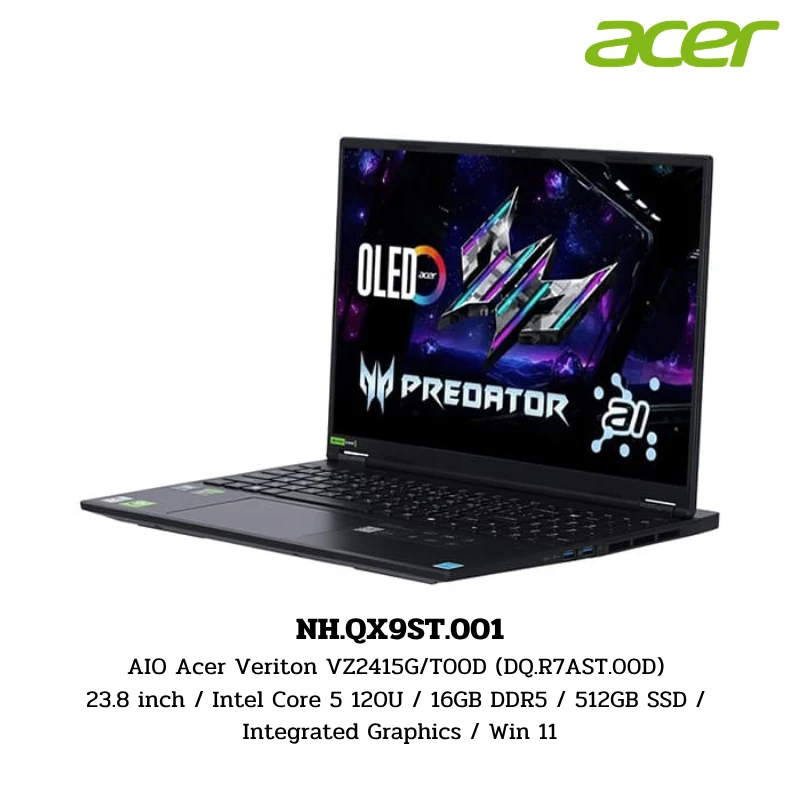 Notebook Acer Predator Helios Neo 16S AI PHN16S-71-79S1 (Abyssal Black) 16.0 inch / Intel Core Ultra 7 255HX (AI) / 16GB DDR5 / 512GB SSD / GeForce RTX 5060 8GB GDDR7 / Win 11 (NH.QX9ST.001) 1 Notebook Acer Predator Helios Neo 16S AI PHN16S-71-79S1 (Abyssal Black) 16.0 inch / Intel Core Ultra 7 255HX (AI) / 16GB DDR5 / 512GB SSD / GeForce RTX 5060 8GB GDDR7 / Win 11 (NH.QX9ST.001)