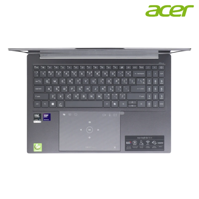 Notebook Acer Swift Go 16 AI SFG16-I71-708E (Titanium Gray) 16.0 inch/Intel Core Ultra X7 358H (AI PC)/16GB LPDDR5X/512GB SSD/Win 11/Office 2024 + MS Basic (1Y) (NX.JY2ST.002) 5 Notebook Acer Swift Go 16 AI SFG16-I71-708E (Titanium Gray) 16.0 inch/Intel Core Ultra X7 358H (AI PC)/16GB LPDDR5X/512GB SSD/Win 11/Office 2024 + MS Basic (1Y) (NX.JY2ST.002)