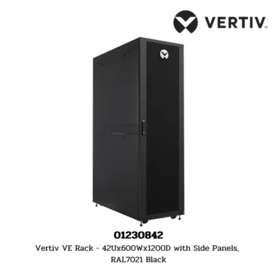 Vertiv VE Rack 42Ux600Wx1200D with Side Panels, RAL7021 Black (01230842)