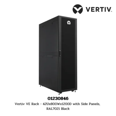 Vertiv VE Rack 42Ux800Wx1200D with Side Panels, RAL7021 Black (01230846)