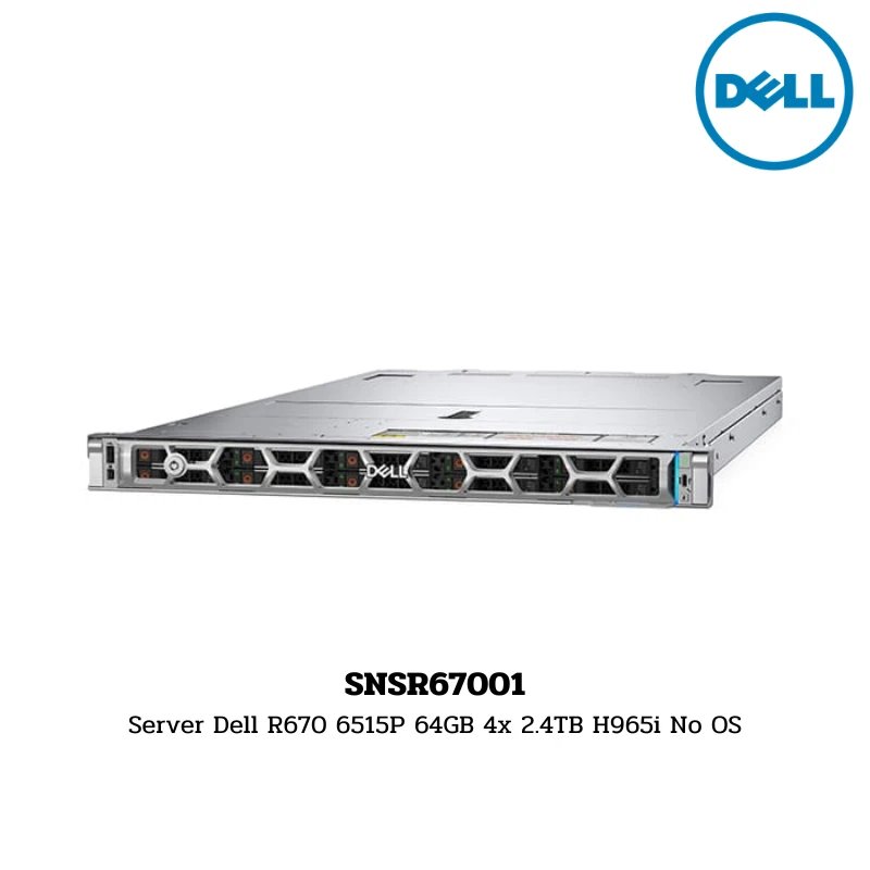 (SNSR67001) Server Dell PowerEdge R670 6515P 64GB 4x 960G H965i No OS