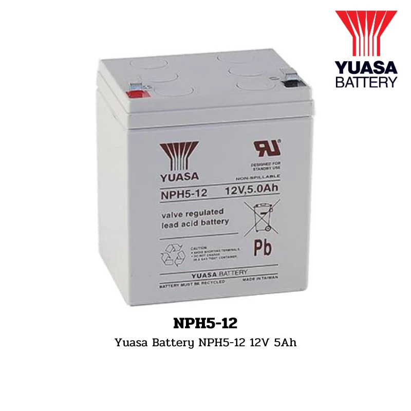 แบตเตอรี่ Yuasa NPH5-12 12V 5Ah 1 แบตเตอรี่ Yuasa NPH5-12 12V 5Ah